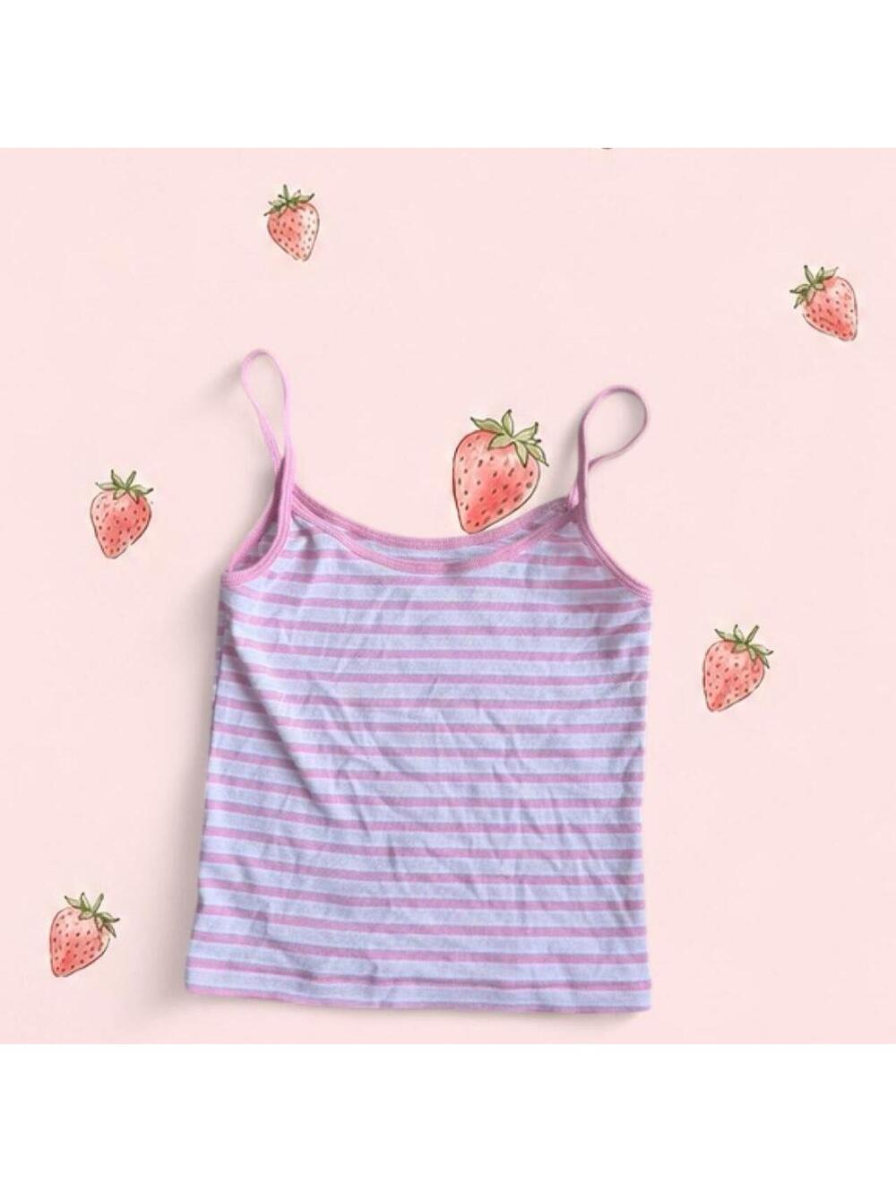 Brandy Melville pink Skylar striped tank
